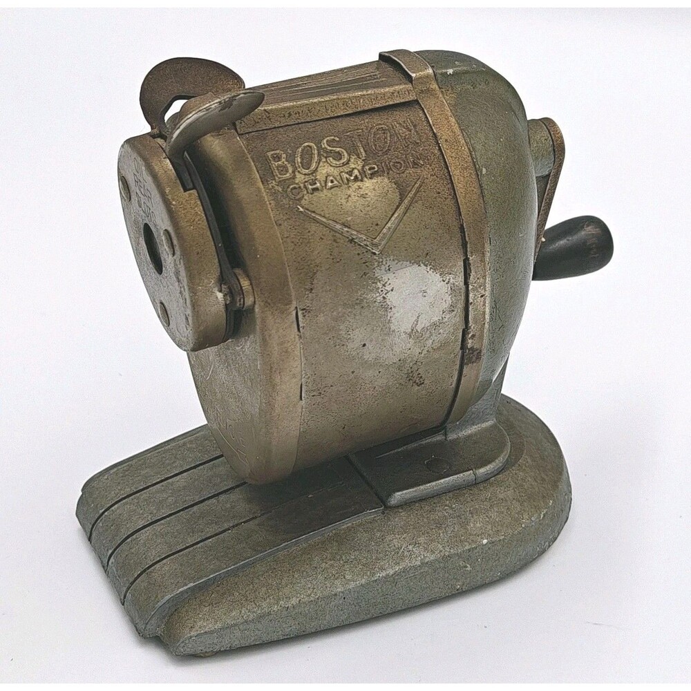Vintage 1950's Boston Champion Metal Desk Pencil Sharpener - USA Tested & Works
